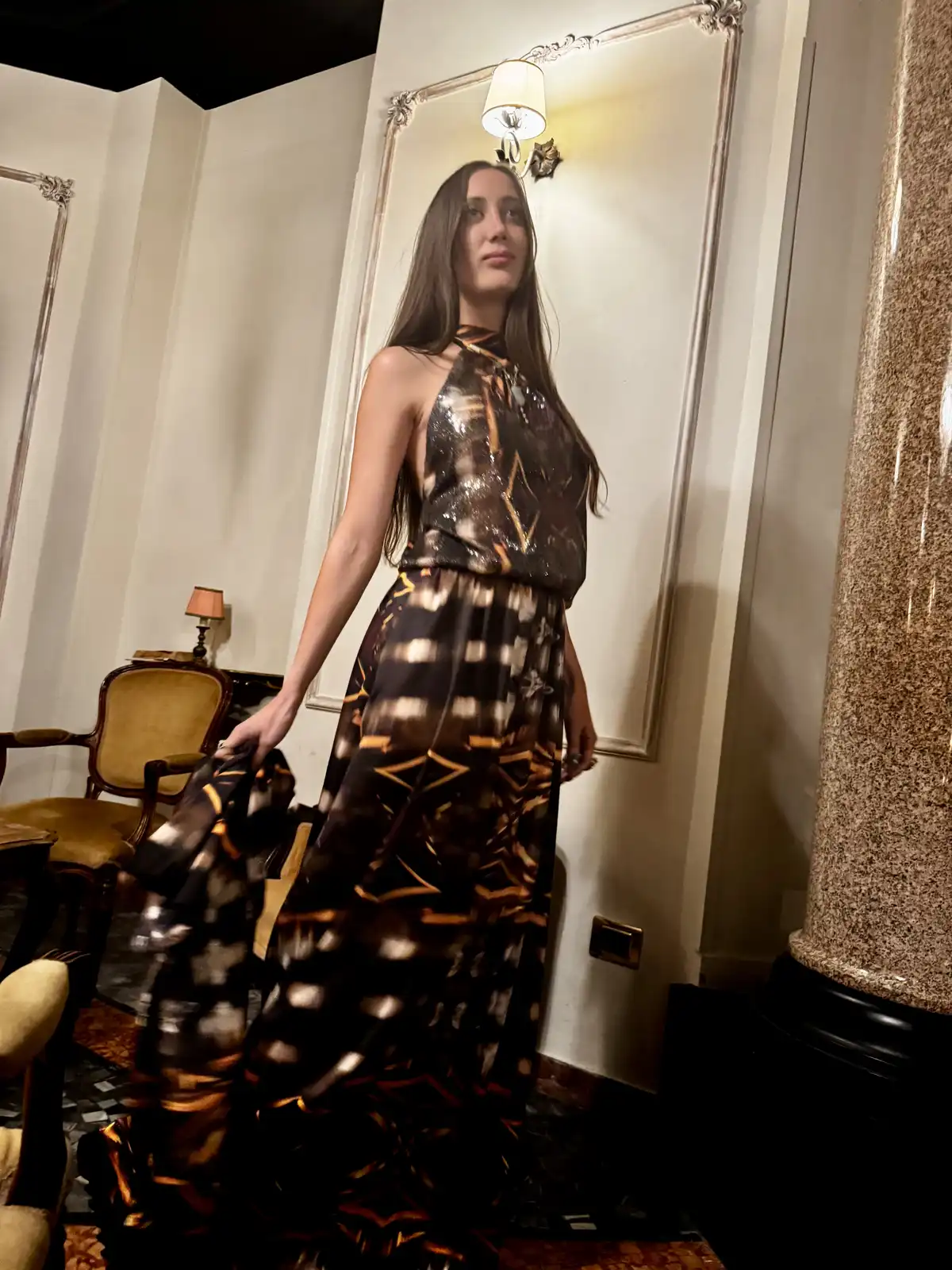 Bottiglia astratta blu - oro 