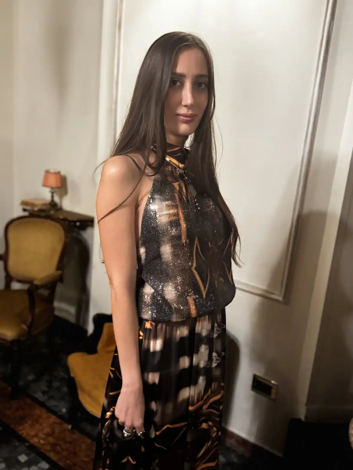 Bottiglia astratta blu - oro 