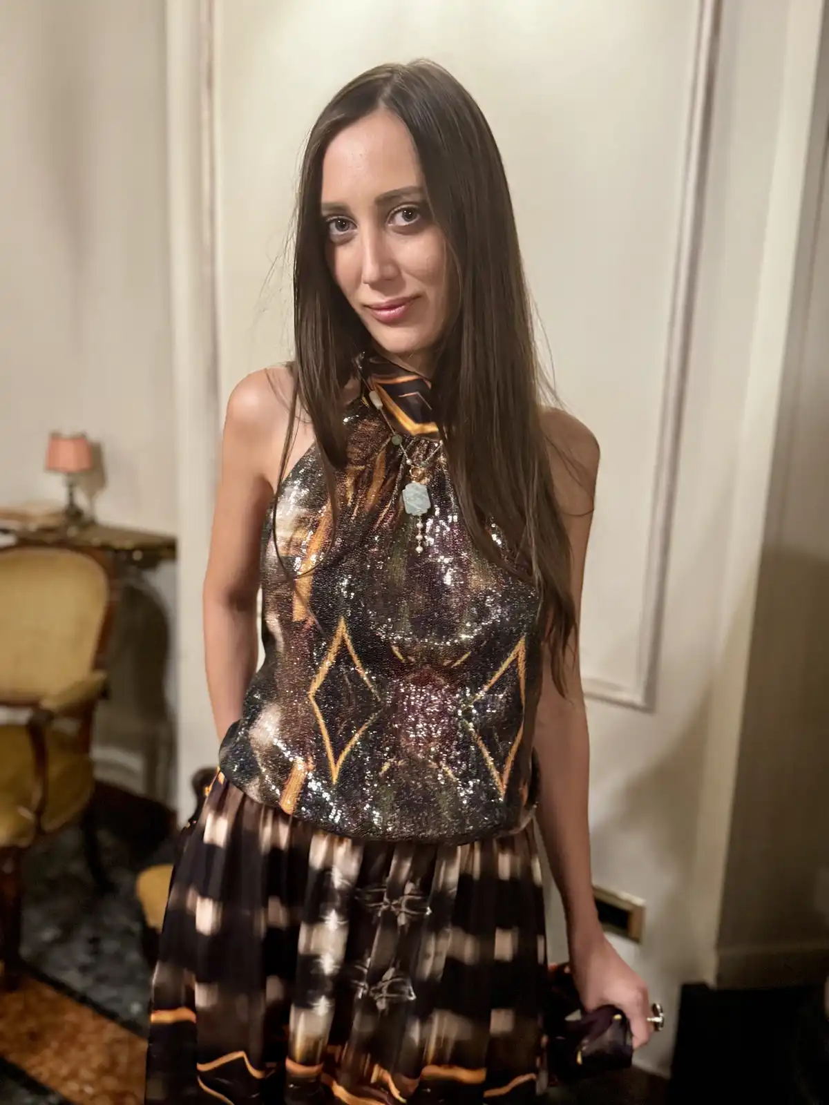 Bottiglia astratta blu - oro 