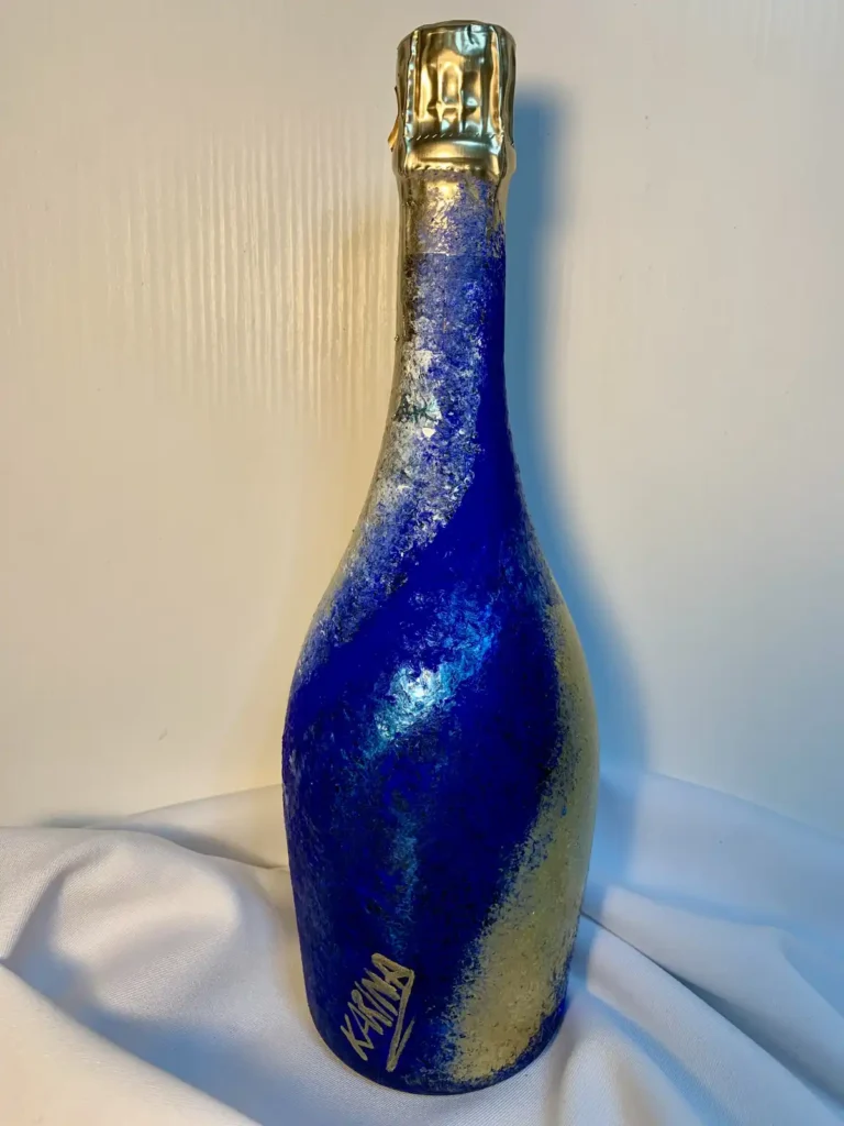 Bottiglia astratta blu - oro