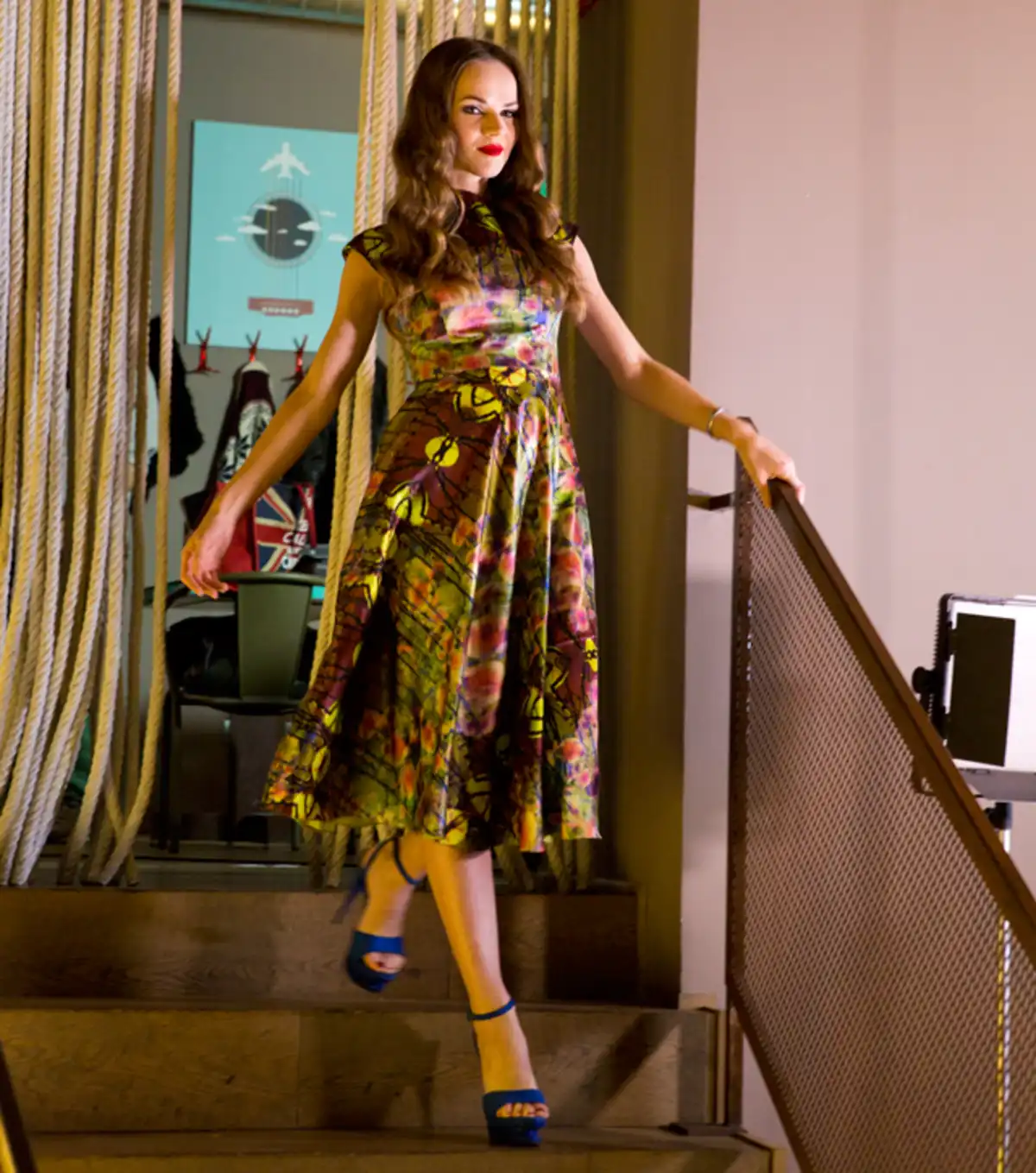 Bottiglia astratta blu - oro 