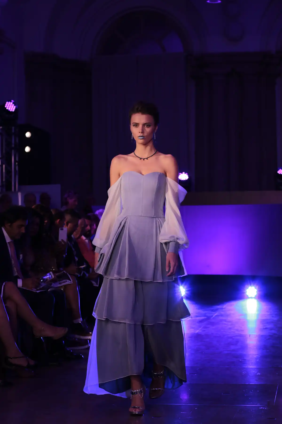 Bottiglia astratta blu - oro 