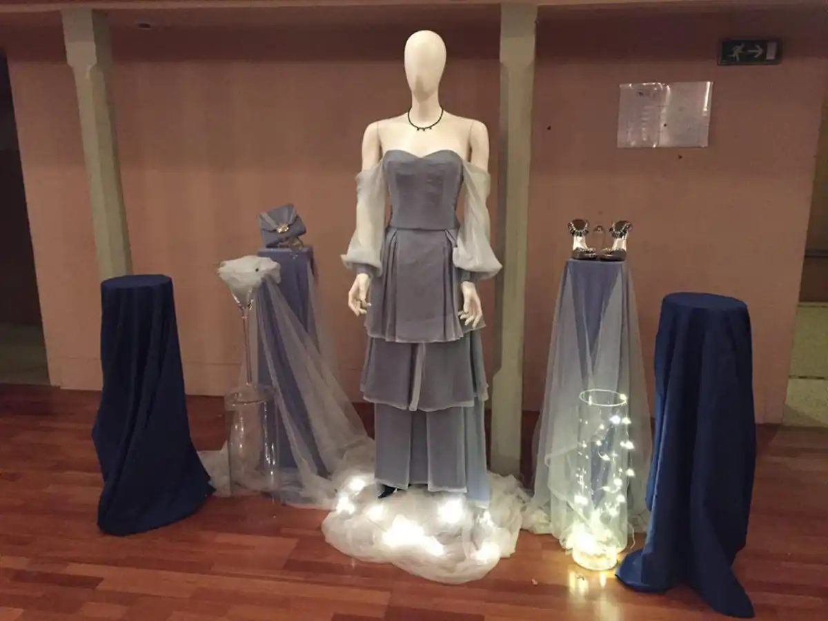 Bottiglia astratta blu - oro 