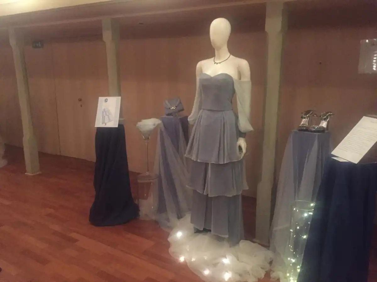 Bottiglia astratta blu - oro 