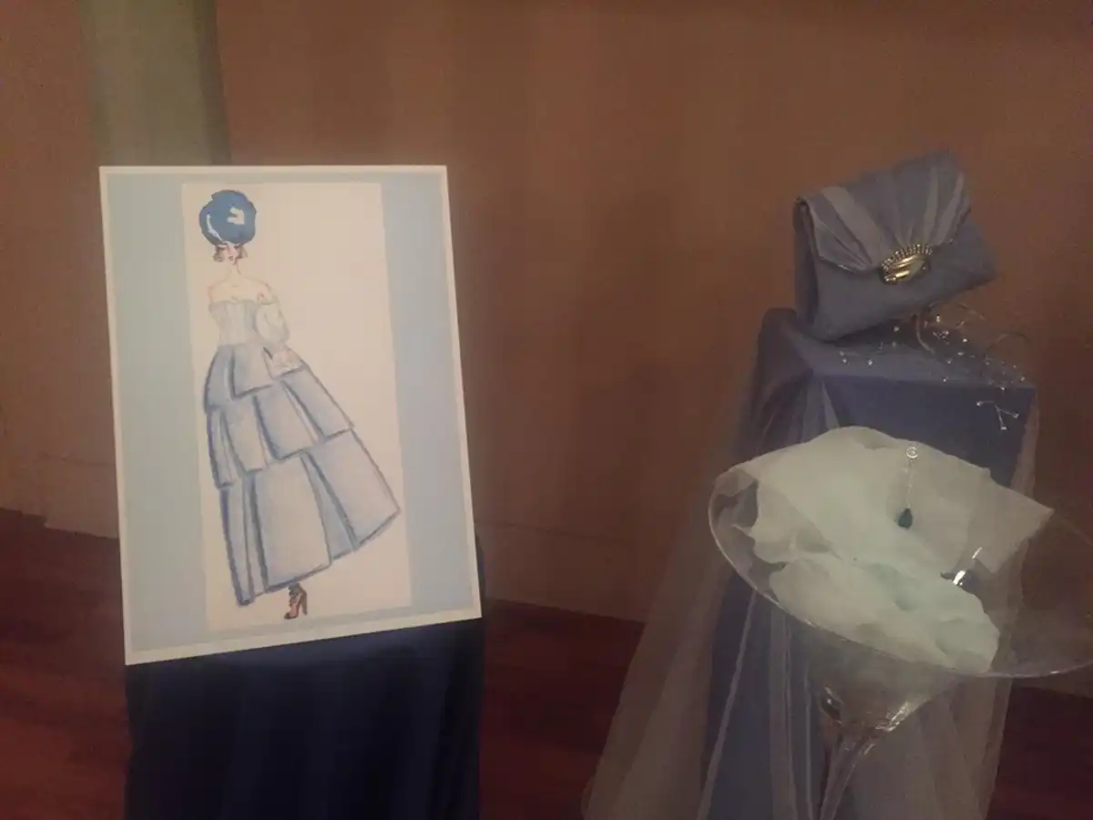 Bottiglia astratta blu - oro 