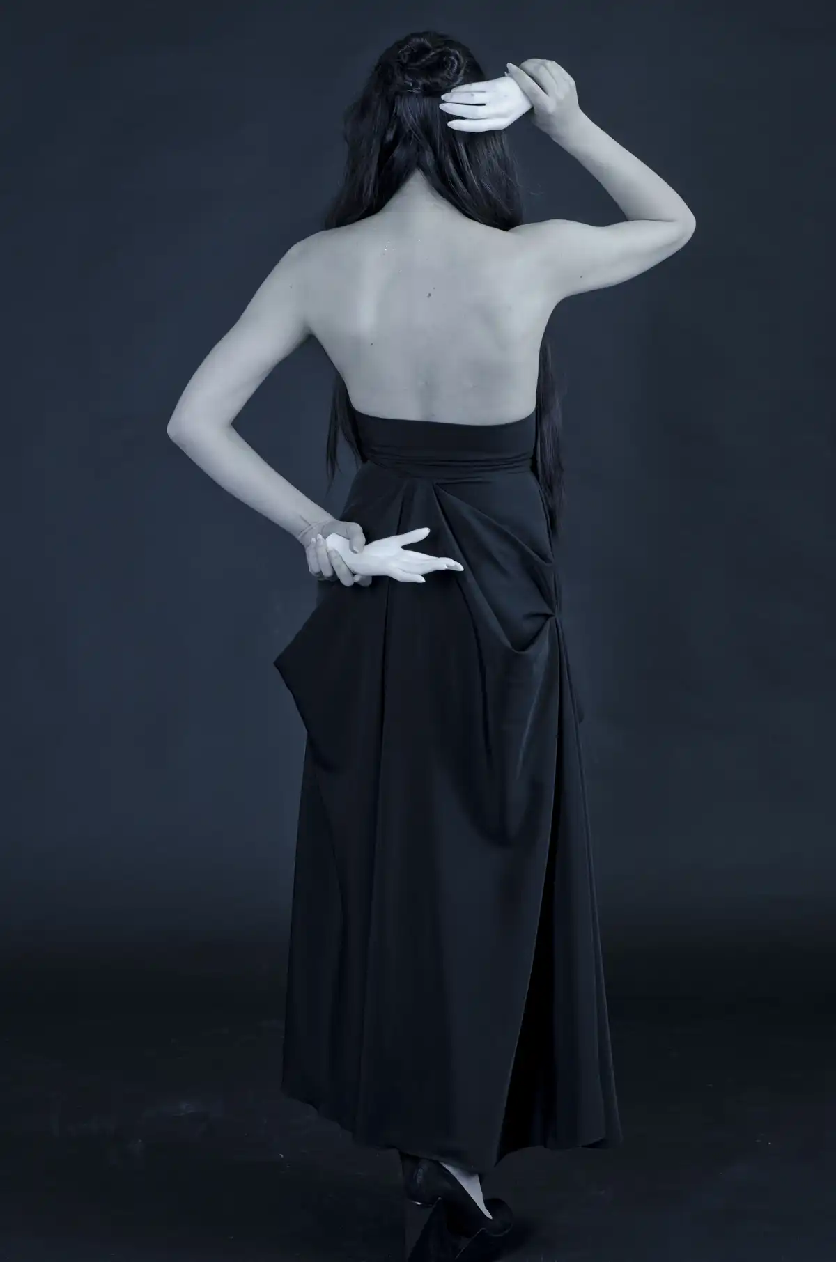 Bottiglia astratta blu - oro 