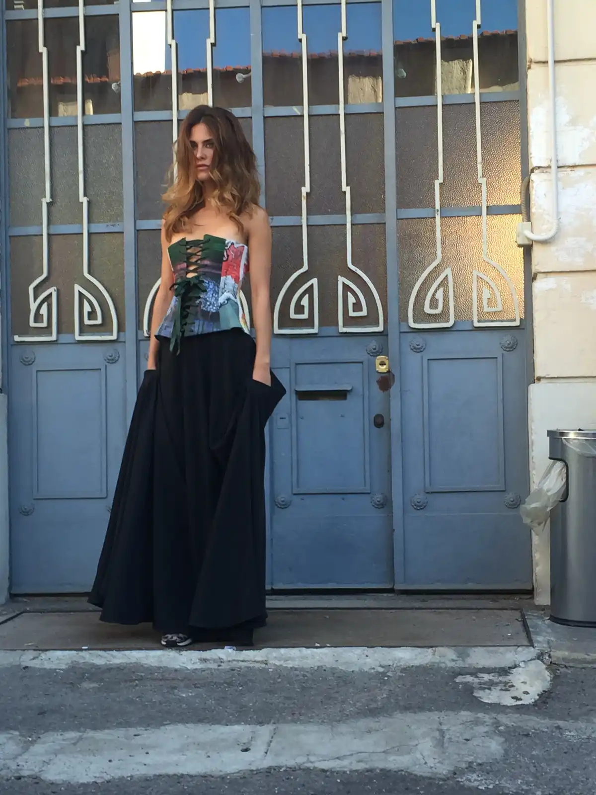 Bottiglia astratta blu - oro 