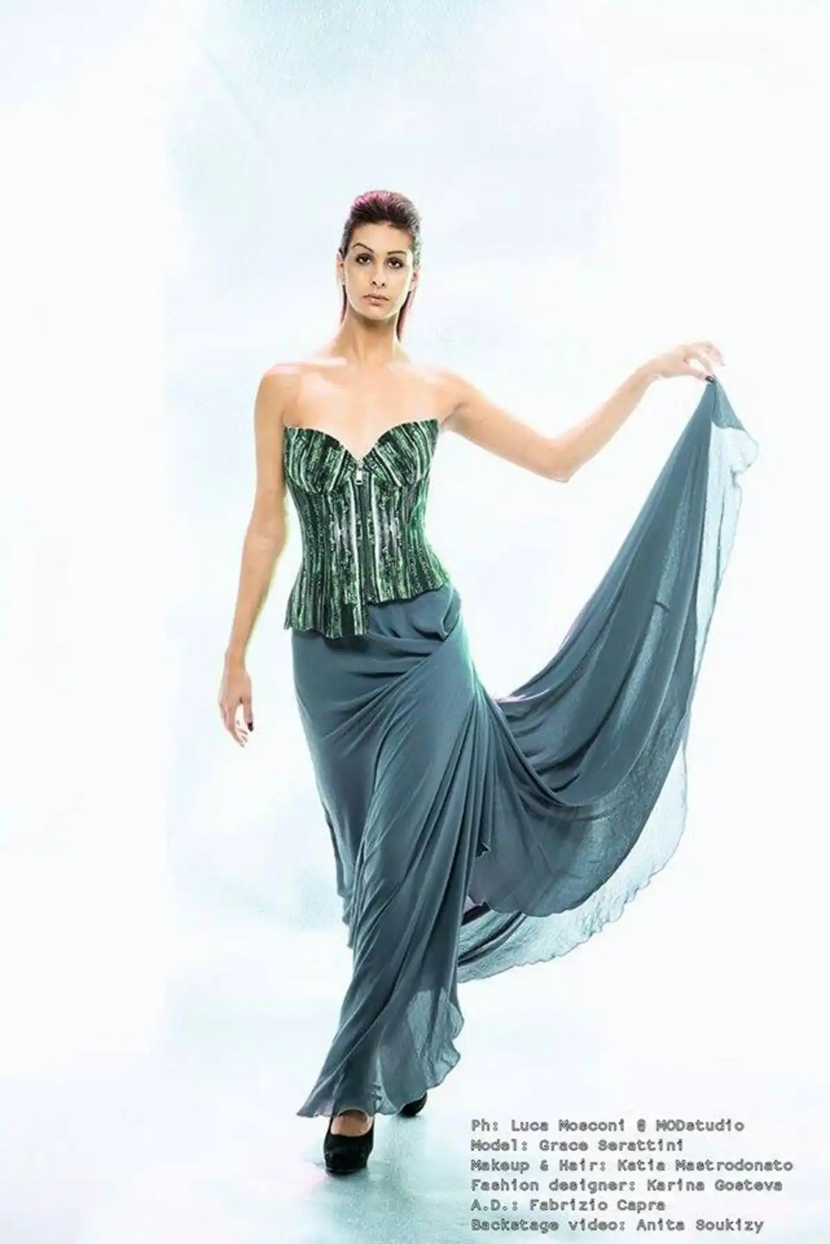 Bottiglia astratta blu - oro 