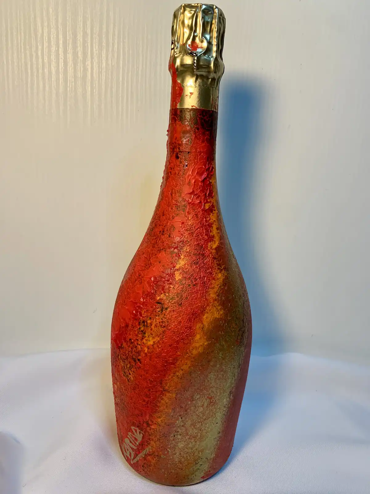 Bottiglia astratta blu - oro 