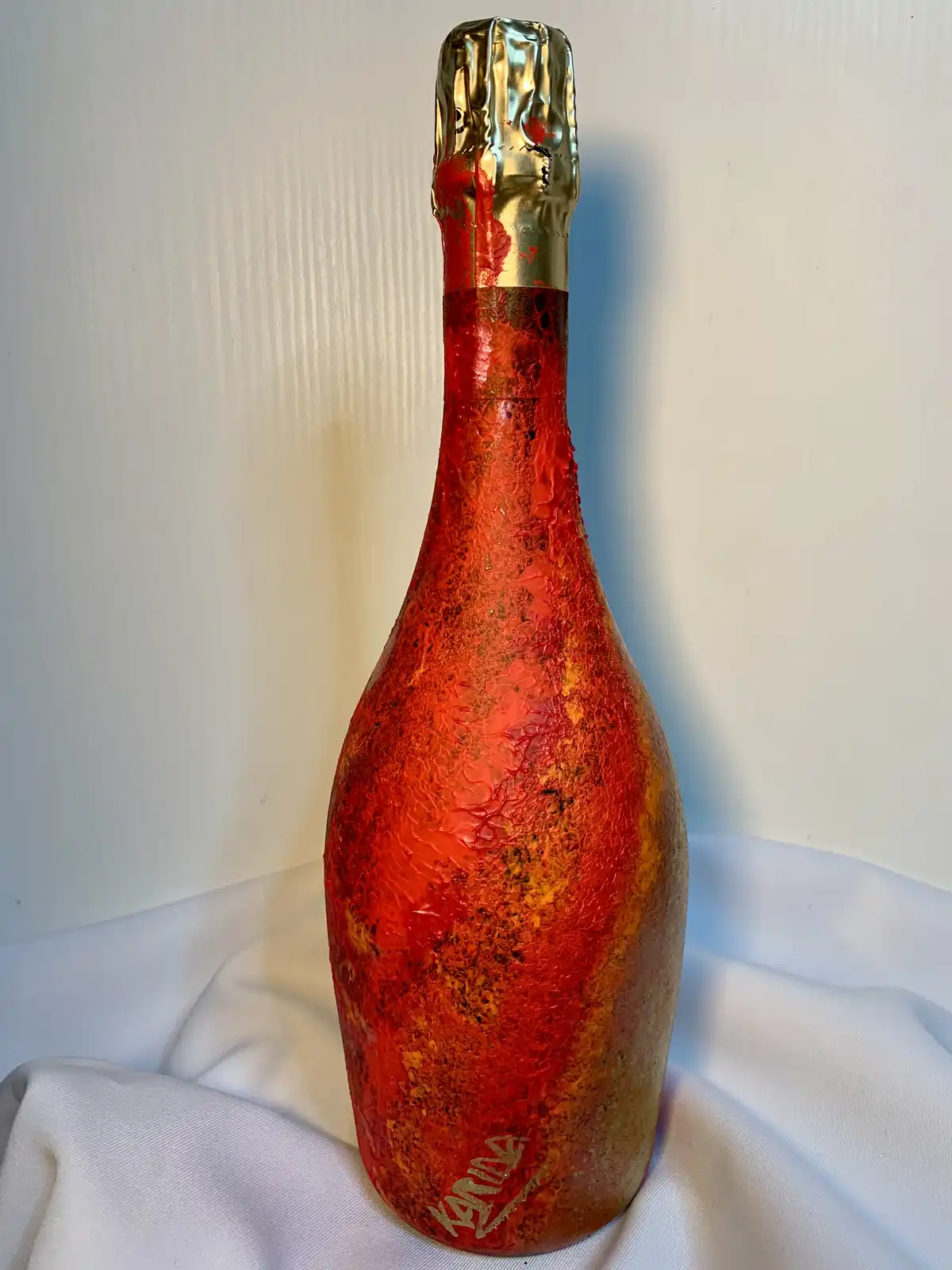 Bottiglia astratta blu - oro 